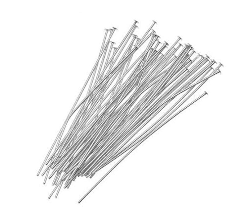 LASSUM 330 PCS Silver Plated Head Pins Findings, 32mm Head Pins DIY Jewelry Making